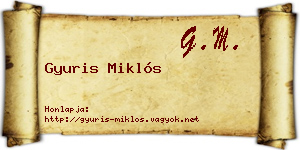 Gyuris Miklós névjegykártya