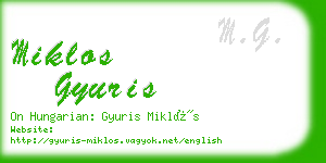 miklos gyuris business card